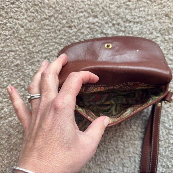 Dooney & Bourke Rich Brown Leather Wristlet - Picture 3 of 3
